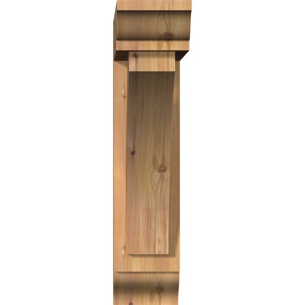 Thorton Traditional Smooth Bracket W/ Offset Brace, Western Red Cedar, 5 1/2W X 20D X 24H